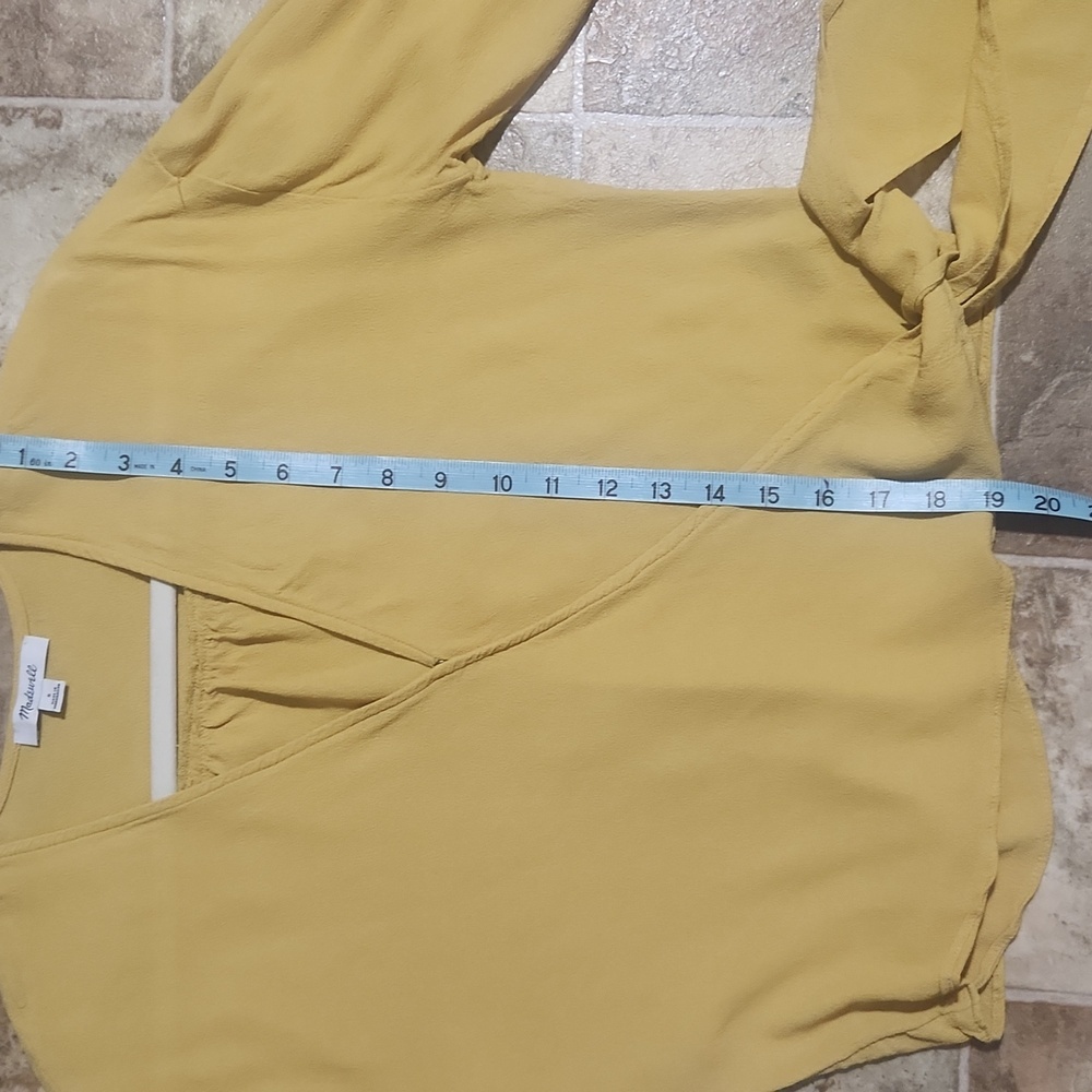 MADEWELL Women"s Top Wrap Color Mustard Size S. - Picture 6 of 10